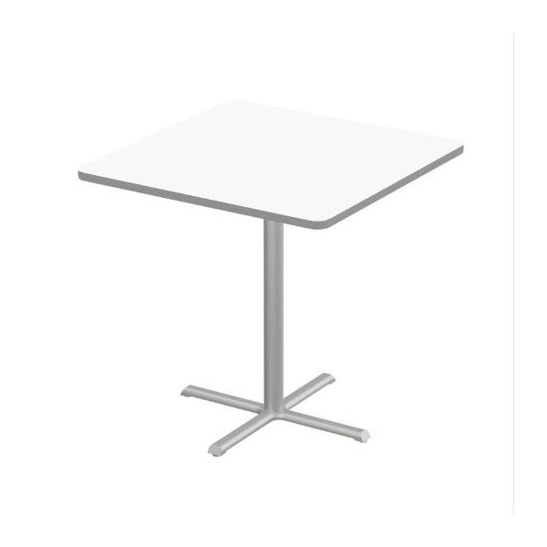 Correll Square Cafe Table, 42 in W, 42 in L, 42 in H, Particleboard Top, Frosty White SXB42DES-80-98-13 - main