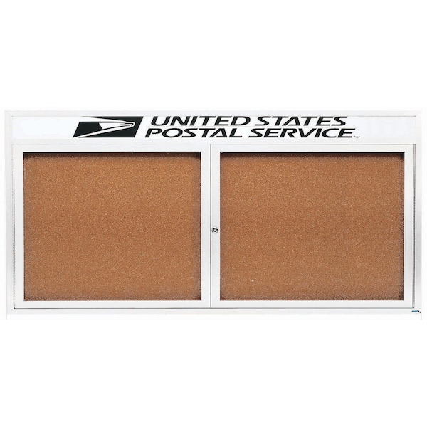 Aarco Enclosed Bulletin Board w/ Header White Powder Coated Al Frame, 36''Hx72''W DCC3672RHW - main