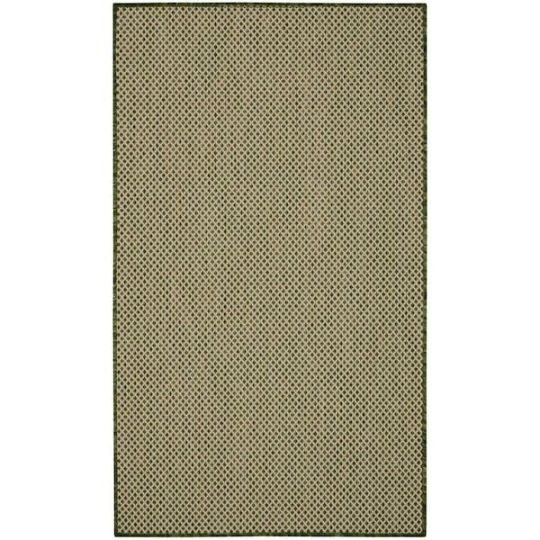 Homeroots 2' X 3' Green And Tan Geometric Indoor Outdoor Area Rug 573880 - main