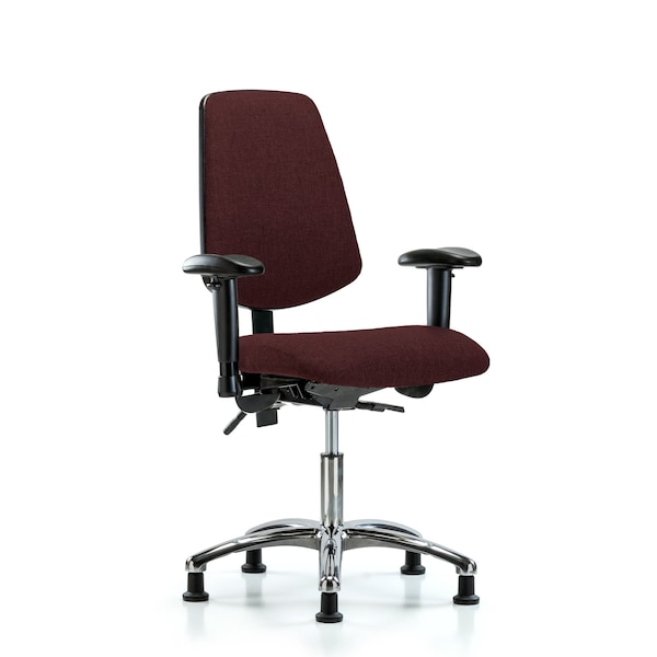 Blue Ridge Ergonomics Desk Chair Fab Desk Chair, Med, Bk, Chrm, AA, Glds, Bur, Adjustable Arms, 19" to 24" Height, Fabric BR-FDHCH-MB-CR-T0-A1-RG-F41 - main