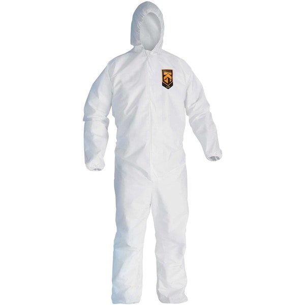 Kleenguard BrethParti Hood Covall REFLEX ZipFnt ElasWrisAnk WHT XL 24/C 49114 - main
