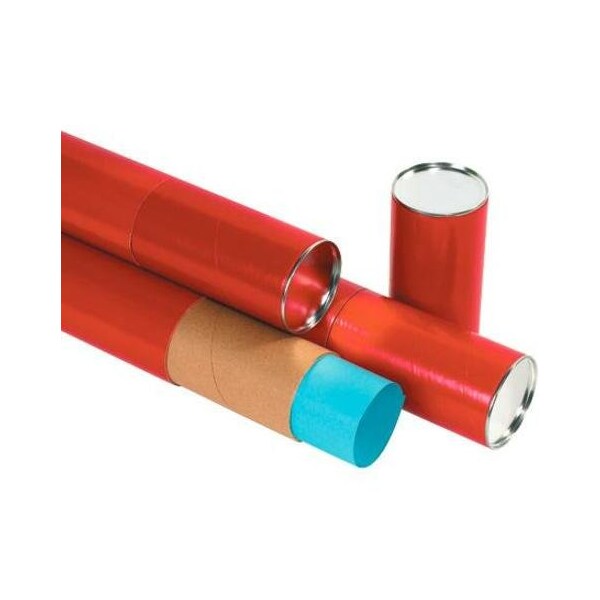 Partners Brand Premium Telescoping Tubes, 3" x 30", Red, PK24 TT3030 - main