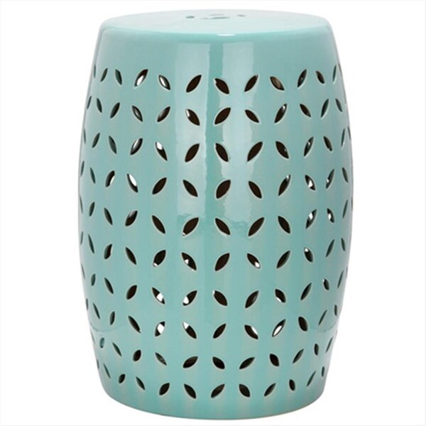 Safavieh Ceramic Lattice Petal Garden Stool, Robbins Egg Blue ACS4509C - main