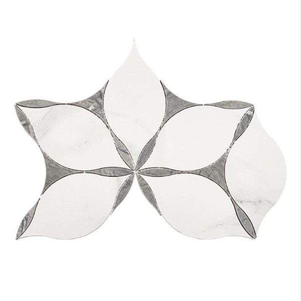 Andova Tiles SAMPLE-Ciara Tanok White 7-in. x 12-in. Flower Marble Look Matte Porcelain Wall & Floor Tile SAM-ANDCIA1261 - main