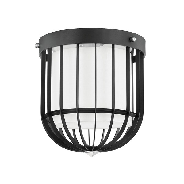 Hudson Valley Lighting Becki Owens X Landon 1 Light Flush Mount 12 In. Polished Nickel/Black BKO301-PN/BK - main