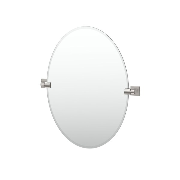 Gatco Mode 24" Frameless Oval Mirror, Satin Nickel 5629 - main