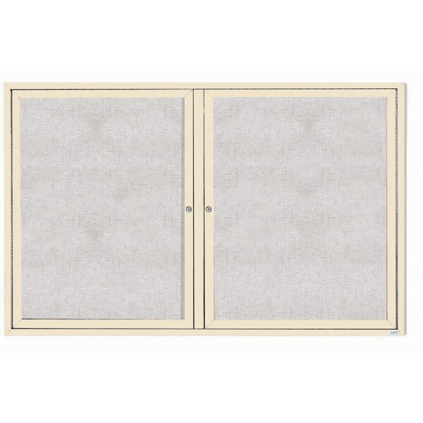 Aarco Outdoor Illuminated Enclosed Bulletin Board w/ Al Frame, Powder Coated Ivory, 48''Hx72''W ODCC4872RIIV - main