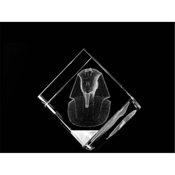 Happyholidays 1160-50-03 2 L x 2 H x 2 W in. Crystal Laser-Engraved King Tut Ancient Egypt Laser-Cut HA1523522 - main