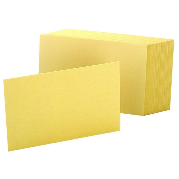Esselte Oxford UnRule Index Cards 7420CAN, 4" x 6", Canary, 100/Pack 7420CAN - main