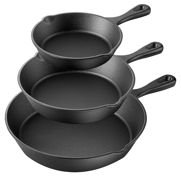 Megachef Pre-Seasoned 3 Piece Cast Iron Skillet Set MCCI-455 - main