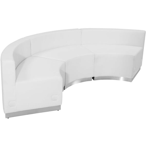 Flash Furniture 3 pcs. Living Room Set, 25-1/4" to 42" x 27", Upholstery Color: White, Series: Alon ZB-803-740-SET-WH-GG - main