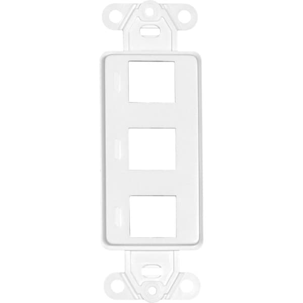 Cable Wholesale Decora Wall Plate Insert, White, 3 Hole for Keystone Jack 302-3D-W - main