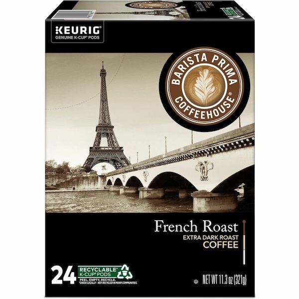 Barista Prima Coffeehouse K-Cup, Pod French Roast Keurig Single Serve K-Cup Pods, Compatible with Keurig Brewer, 24PK 5000330092 - main