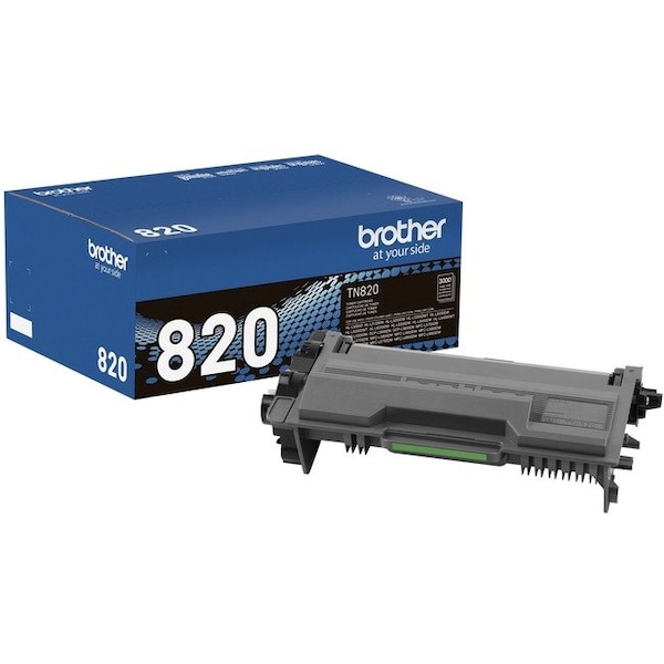Brother Genuine TN820 Mono Laser Black Toner Cartridge - Laser - Standard Yield - 3000 Pages - Black - 1 Each TN820 - main