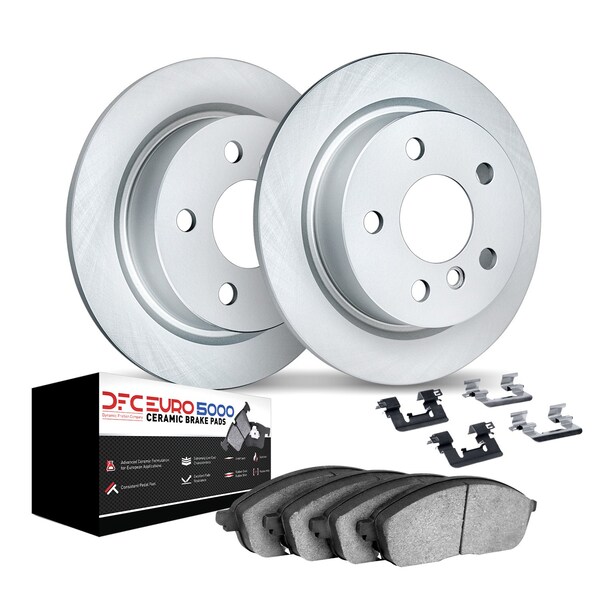 Dynamic Friction Co DFC GEOMET Rotors with EURO 5000 Ceramic Brake Pads includes Hardware 9612-63022 - main
