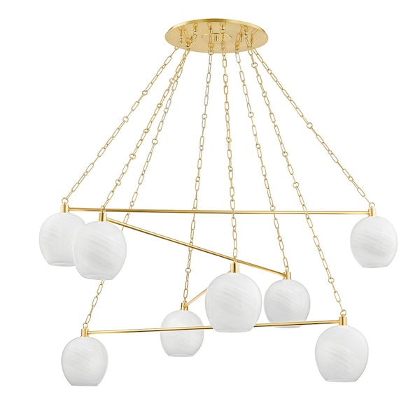 Hudson Valley Lighting Asbury Park 8 Light Chandelier 54.5 In. Aged Brass 9155-AGB - main