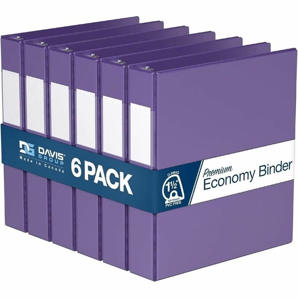 Davis Group Premium Economy, Angle D Ring, Binder, (Purple, 1.5"), PK6 2302-69-06 - main