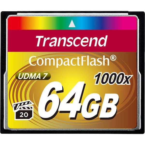 Transcend Information Transcend Ultimate 64 GB CompactFlash - 160 MB/s Read - 120 MB/s Write - 1000x Memory Speed TS64GCF1000 - main
