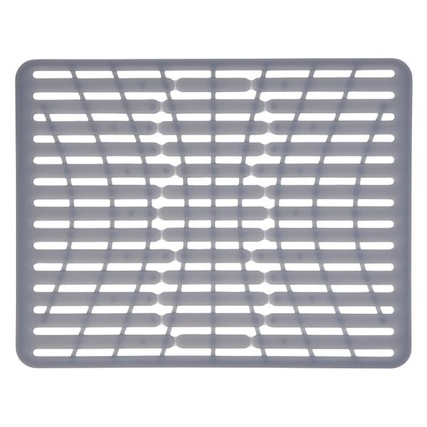 Good Grips Sink Mat, 16-1/4 in L, 12-3/4 in W, 1/4 in Thick, Silicone, Gray 13138200 - main