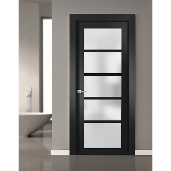 Sartodoors French Interior Door, 30" x 96", Black QUADRO4002ID-BLK-3096 - main