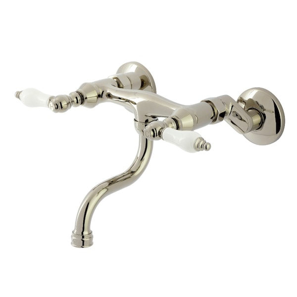 Kingston Brass Double-Handle Wall Mount Bathroom Faucet, Polished Nickel KS2116PL - main
