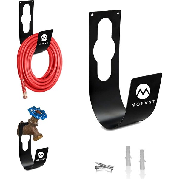 Morvat 100FT Premium Heavy Duty Rust-Resistant Metal Hose Hanger MOR-HOSEHANGER-2-A - main