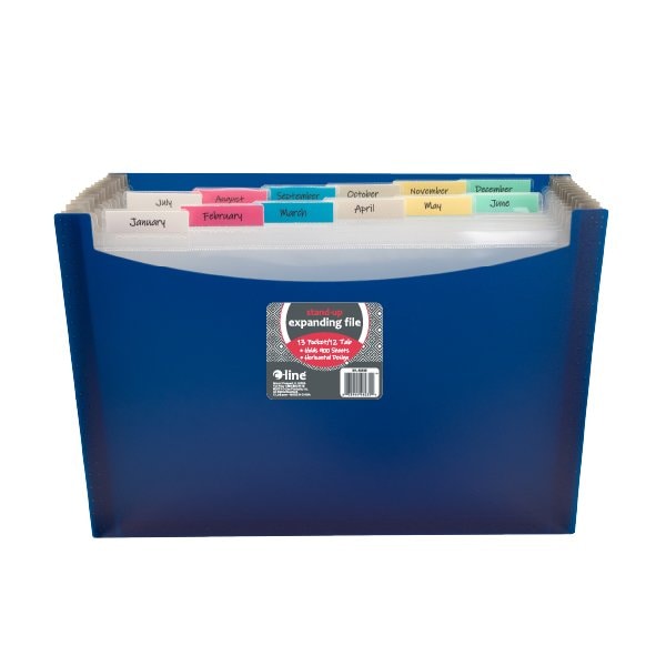 C-Line Products 8-1/2" x 11" Blue 13-Pocket Stand-Up Expanding File, 1/EA, 12EA/DS 48235-DS - main