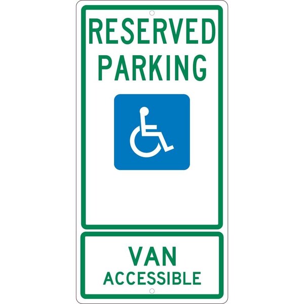 Nmc State Handicapped Reserved Parking Van Accessible Texas Sign, TMS336H TMS336H - main