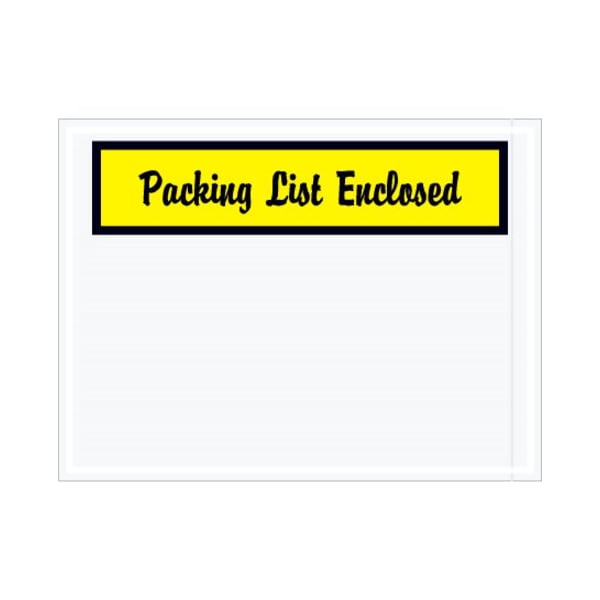 Zoro Select Packing List Envelopes, Yellow, PK1000 PL443 - main