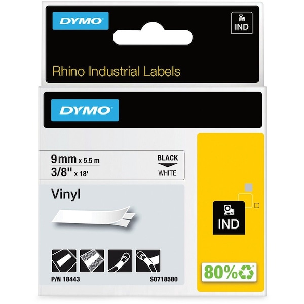 Dymo Rhino Industrial Vinyl Labels, White DYM18443 - main