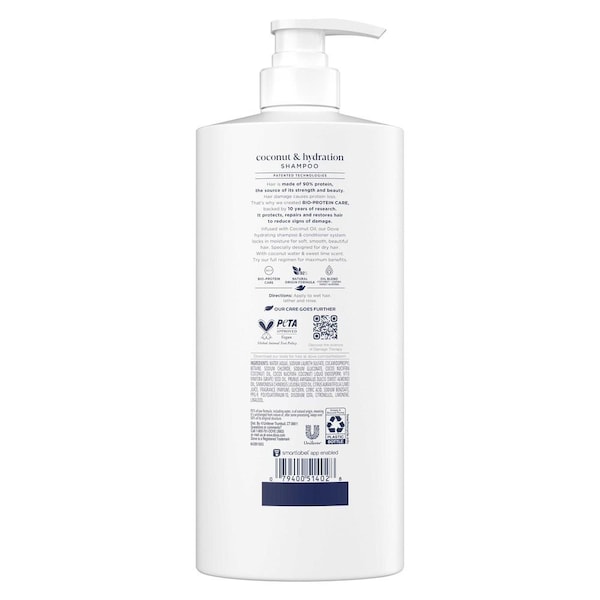 Dove Coconut and Hydration Shampoo with Pump, 28 Fluid Ounce, 4PK 64350204 - main