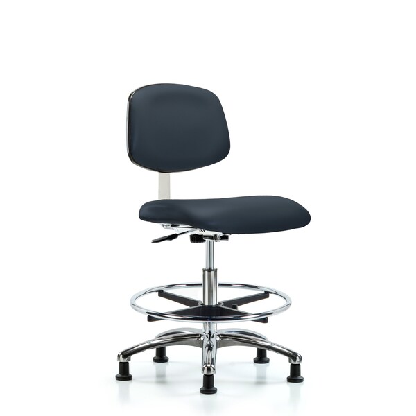 Blue Ridge Ergonomics Clean Room Chair Med Ben Chair, Vin, Chrm, CF, Gld, Nvy, CL10, 22" to 29" Height, Vinyl, Imperial Blue BR-CLR-VMBCH-CR-CF-RG-8582 - main