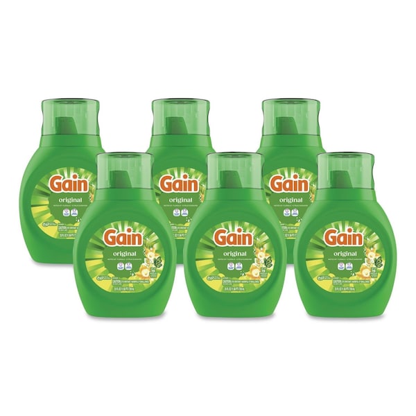 Gain Laundry Detergent, 25 oz Bottle, Liquid, Gain Original, 6 PK 12783 - main