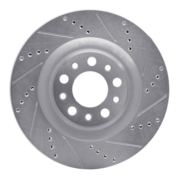 Dynamic Friction Co DFC Brake Rotor - Drilled and Slotted - Silver 631-16013R - main