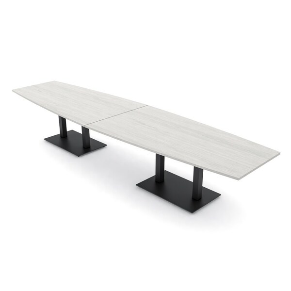 Skutchi Designs Boat Conference Table With Power, 48 in W, 168 in L, Ivory HAR-BOT-48x168-DOU.BK-K458-NA - main