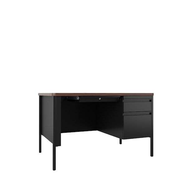 Hirsh Right-Hand Single Pedestal File Office Desk W/ Round Corner T-Mold Top, 30 in D X 29.5 in H 22642 - main