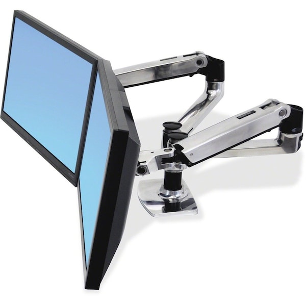 Ergotron LX Dual Side-by-Side Arm, Polished Aluminum 45-245-026 - main