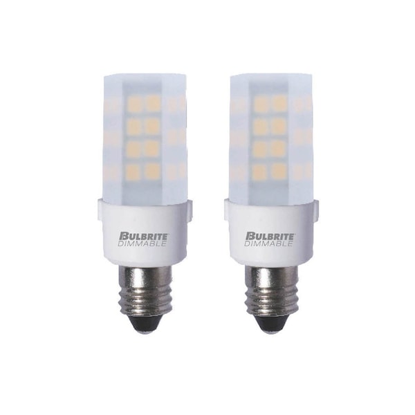 Bulbrite 35-Watt Equivalent T4 Dimmable Mini-Candelabra LED Light Bulb Warm White, 2PK 861528 - main