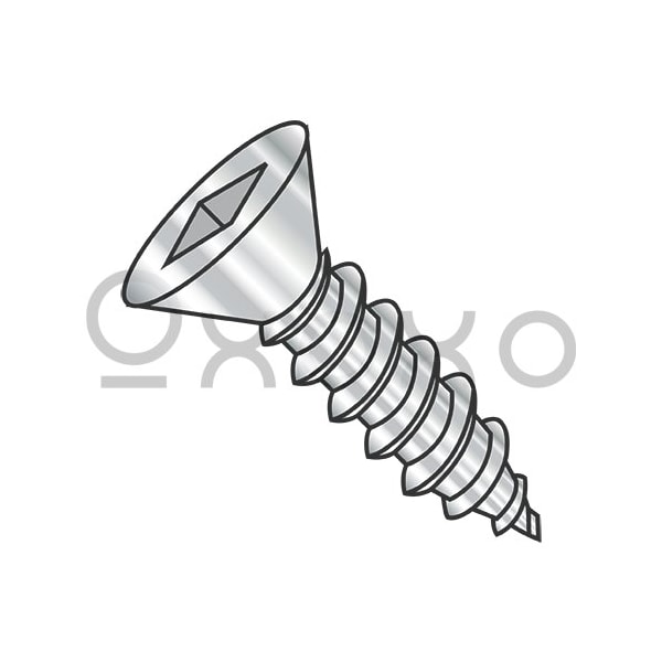 Oxoxo 10-12X2 Square Flat Self Tapping Screw Type A Fully Threaded 18-8 Stainless Steel, 2000PK 494164 - main