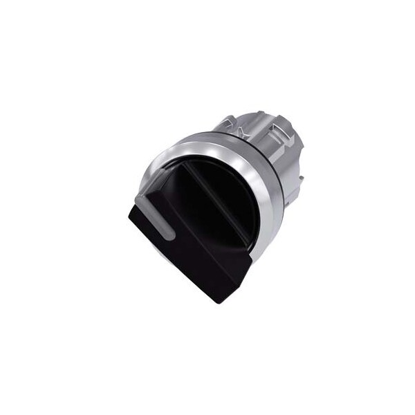 Siemens Illuminable selector switch, 22 mm, round, metal shiny, black 3SU1052-2BF10-0AA0 - main