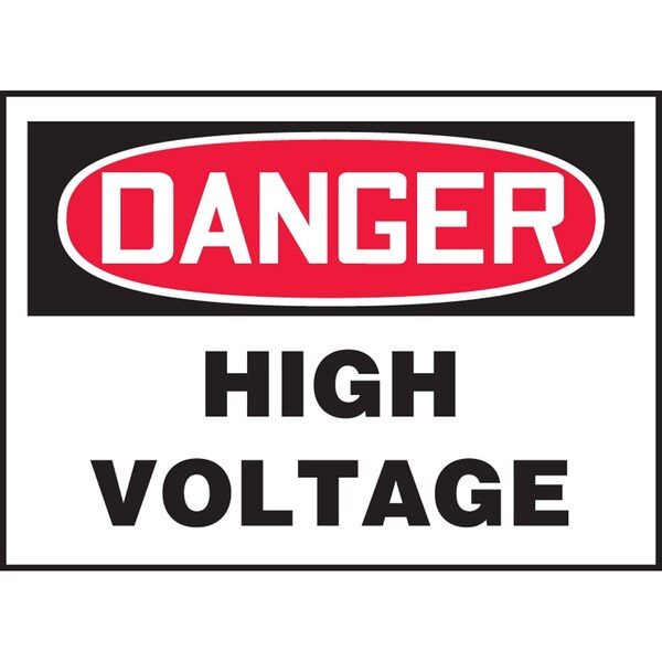Accuform Danger Safety Label, 7 in Length, 5 in Width, DANGER HIGH VOLTAGE Legend, 5 mil Adhesive Vinyl LELC026VSP - main