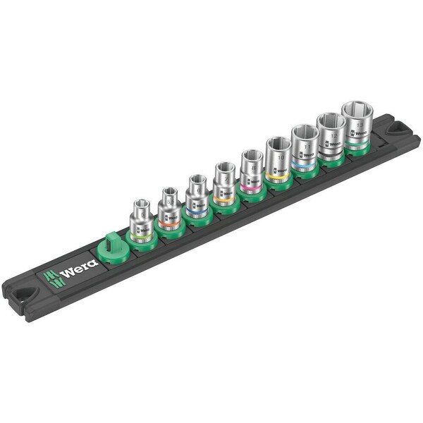 Wera Magnetic socket rail A 4 Zyklop socket set, 1/4 in drive, 9 pieces 5005400001 - main