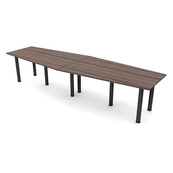 Skutchi Designs 18ft Conference Table With Power Unit | 18 Person Modular Hexagon Meeting Table | Harmony Series HAR-HEX.IR-48X216-T.BK-H3041-NA - main
