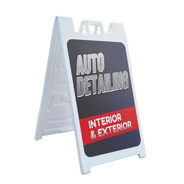 Signmission Auto Detailing, A-Frame & 2 Decals Installed, Heavy-Duty Plastic Frame SBHD-D-2436-30341 - main