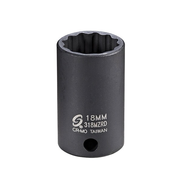 Sunex 3/8 in Dr. 18Mm 12Pt Semi-Deep Impact Socket 318MZRD - main