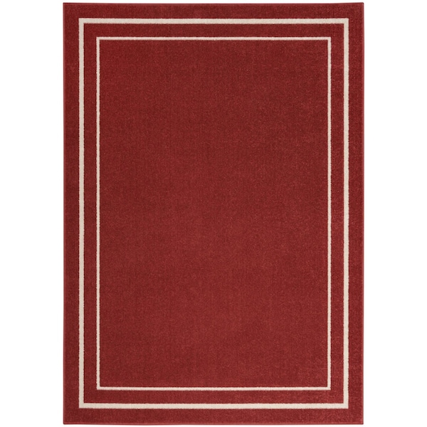 Homeroots 4' X 6' Brick Red And Ivory Indoor Outdoor Area Rug 545495 - main