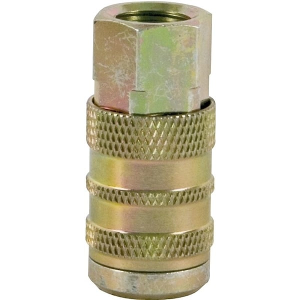 Bostitch Hose Coupler, 1/4 x 1/4 in, FNPT, Steel, Plated IC-14F - main