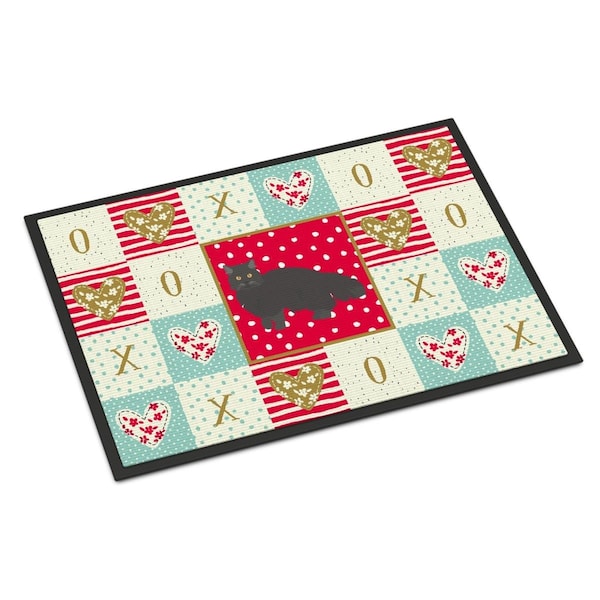Carolines Treasures 24 x 36 in. Black Persian Traditional Cat Love Indoor or Outdoor Mat CK5674JMAT - main