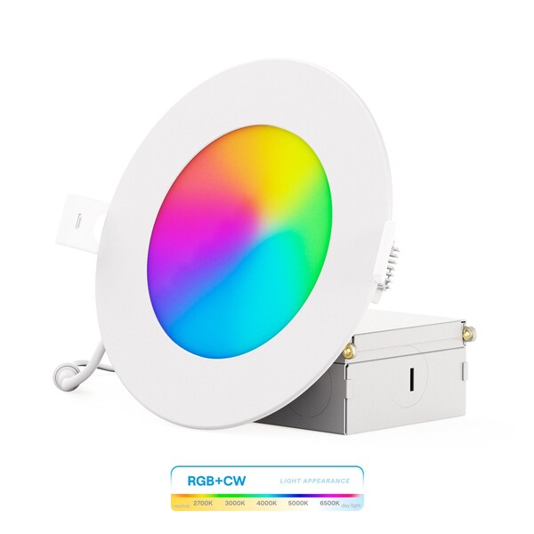 Infibrite 4 In WiFi Smart 9W 810LM Recessed LED Ceiling Light, Dimmable, Alexa/Google, Wet Rated IB-001-1-9W-WH - main