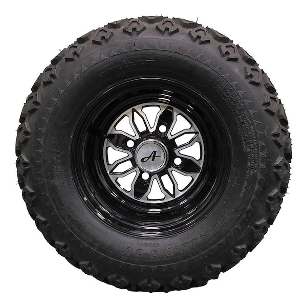 Antego Single 20x10.00-10 ATW-045 with 10x7 Fusion Glossy Black Wheels for Golf A1070139009450420100010 - main